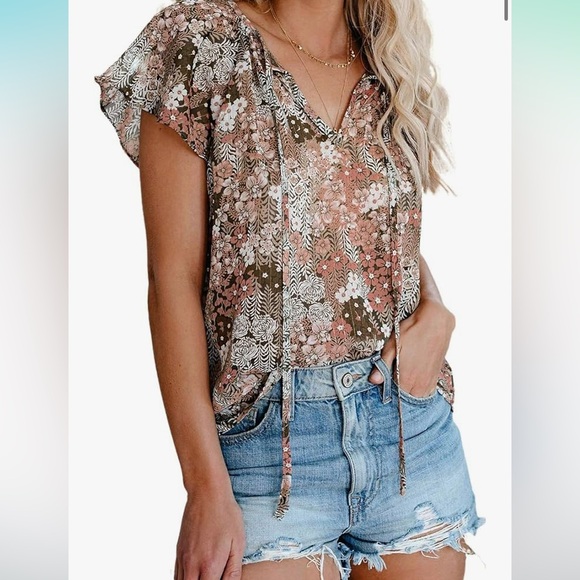 NWOT Boho floral blouse - Picture 1 of 3